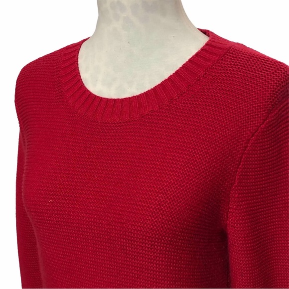 J Crew Red Cotton/Merino Wool Sweater - Picture 3 of 10